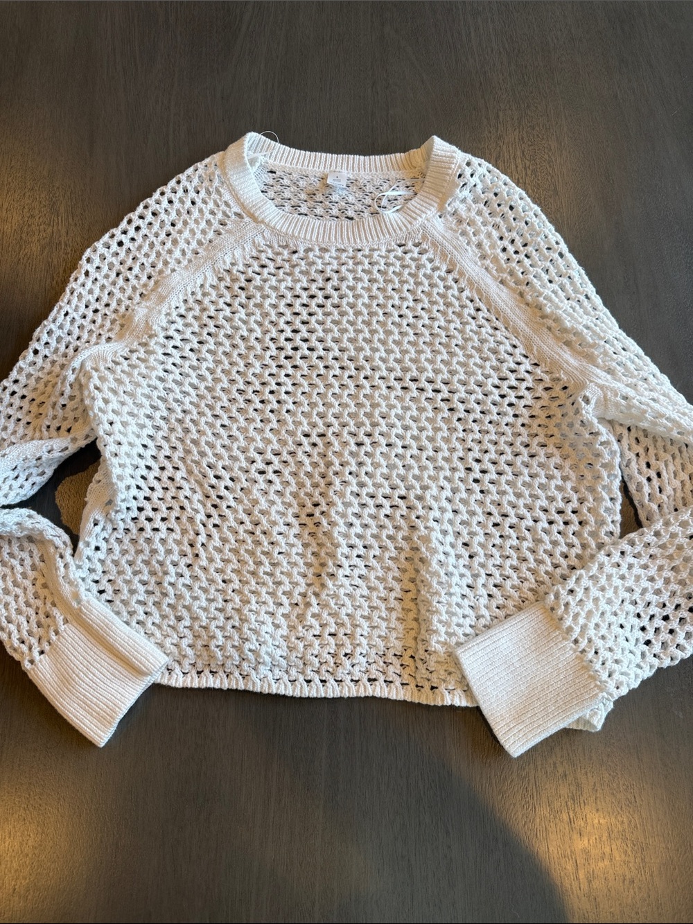 Old Navy Open-Knit Crewneck Sweater - White